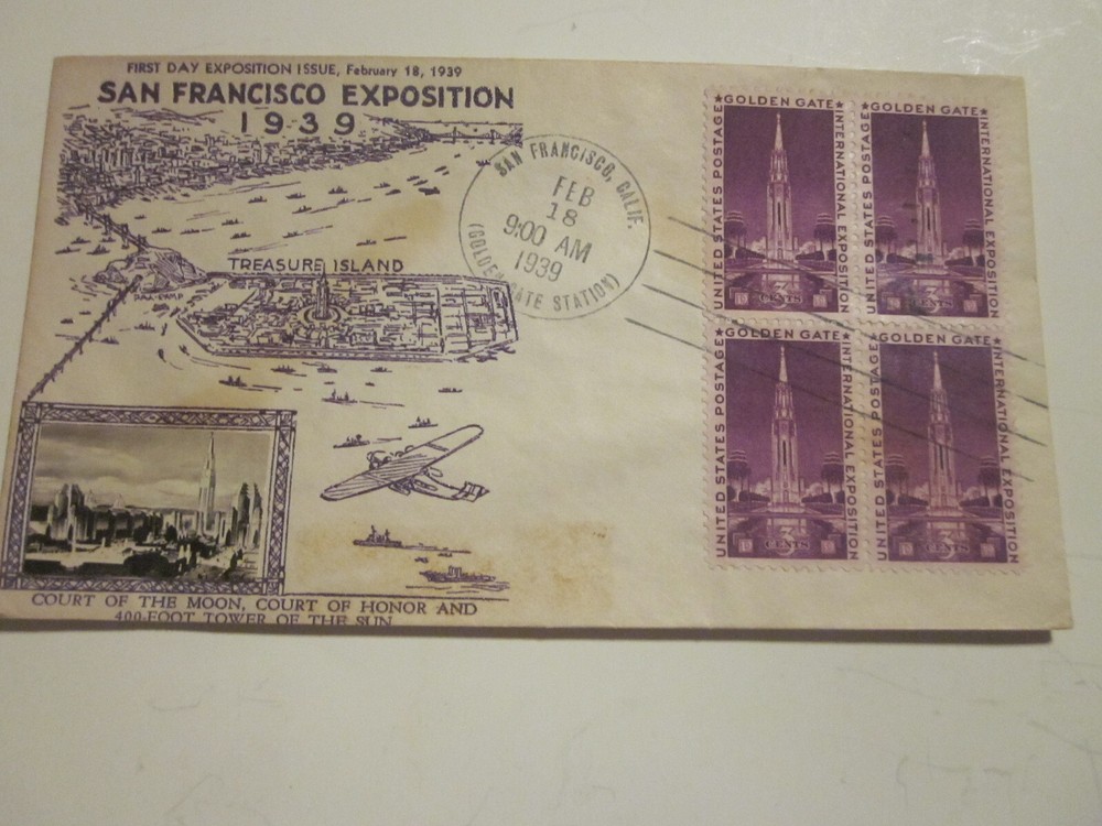 Golden Gate Exposition US FDC Scott 852 Crosby Photo Cachet Treasure Island Cover
