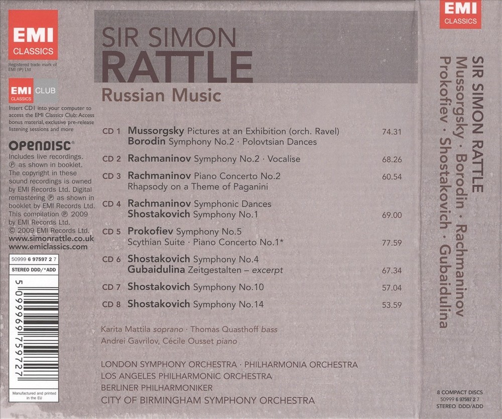 Simon Rattle Conducts Russian Music CD 2009