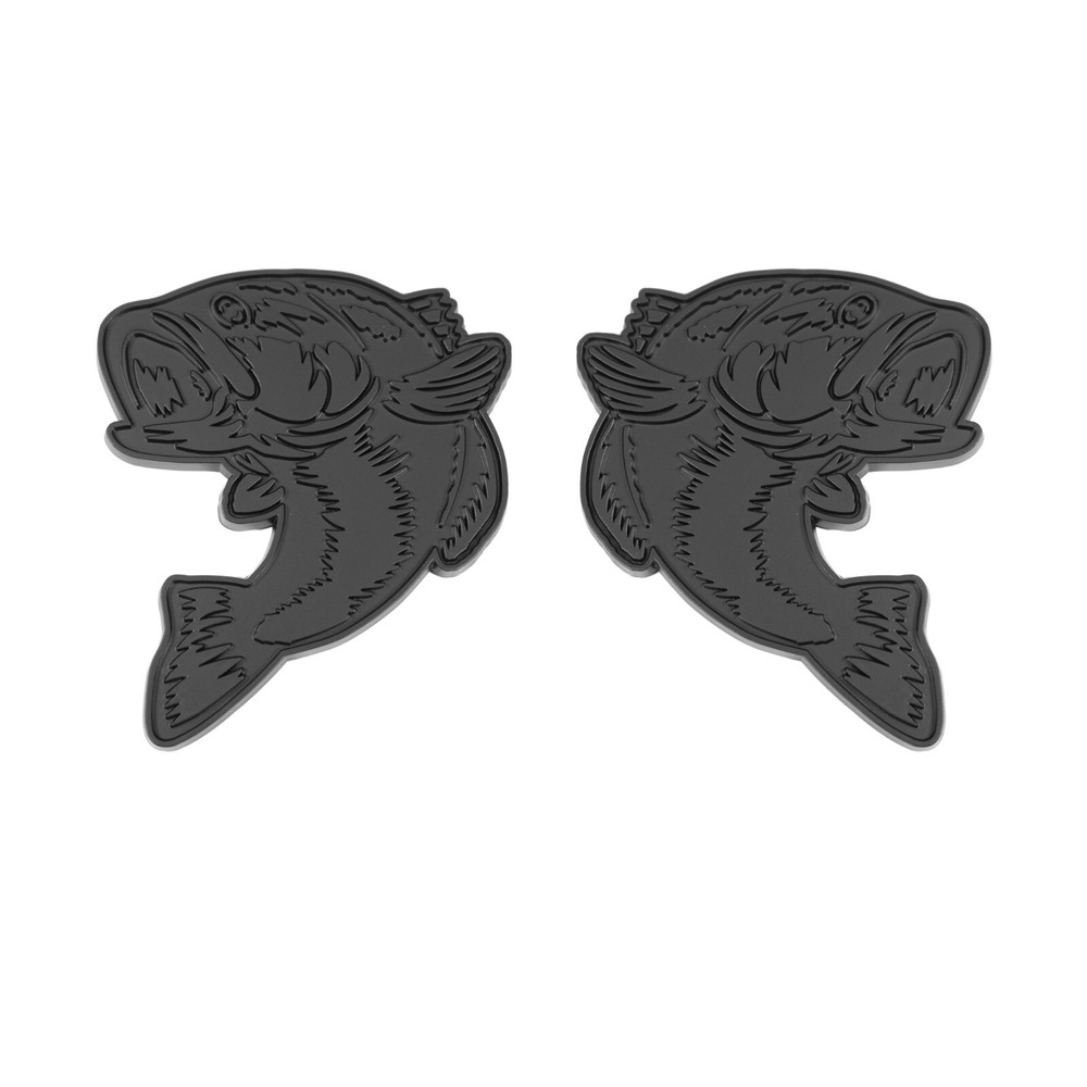 3D Black Bass Fish Emblem Decal for Car Truck SUV Set of 2