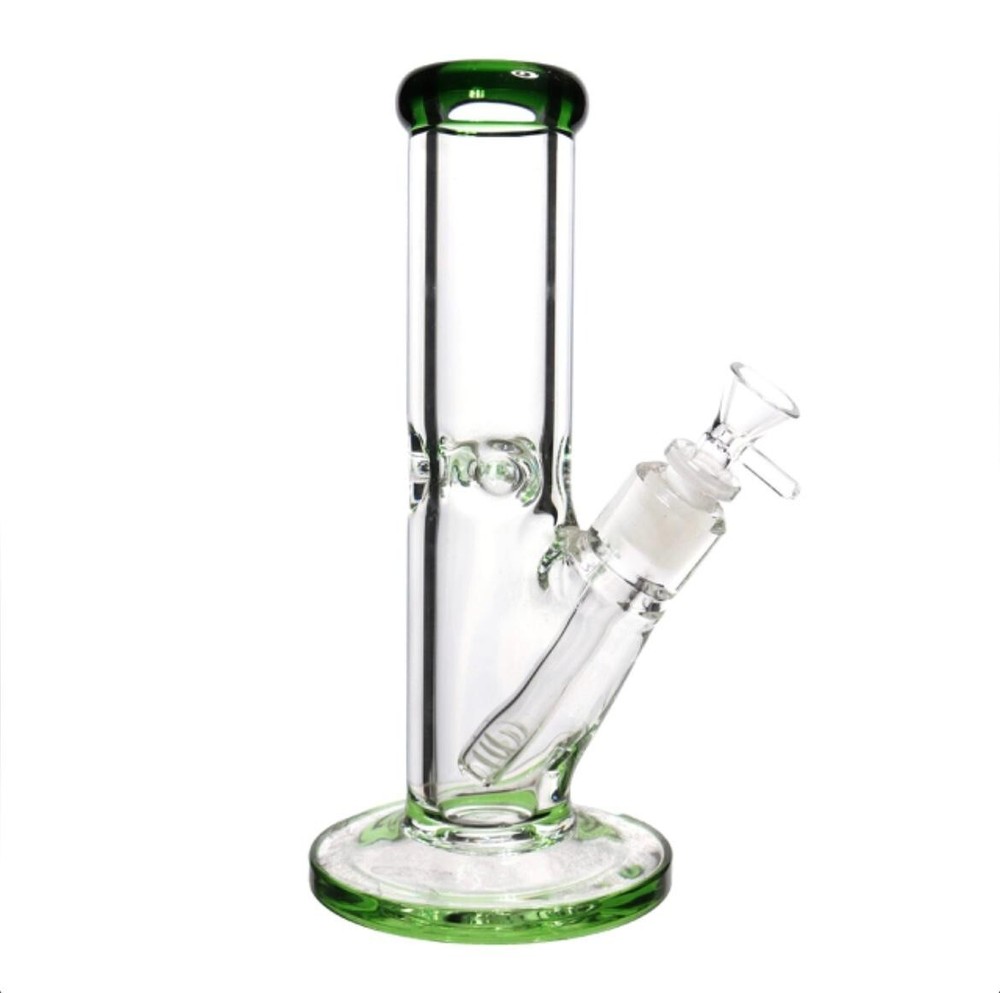 Heavy Glass Beaker Bong Green 10 Inches 9mm  Durable Water Pipe Smoking Bong