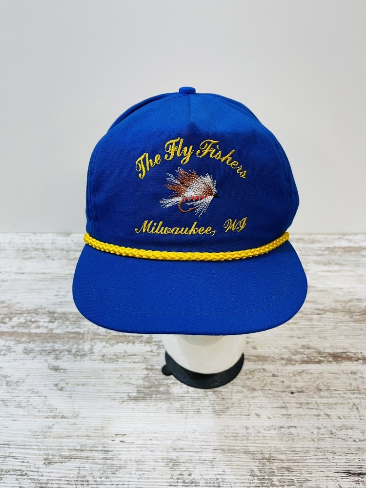 Vintage Fly Fishers Of Milwaukee Wi Hat Strap Back Fishing Cap