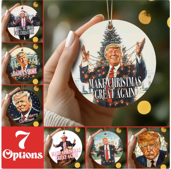 Daddys Home, I will be Home for Christmas, Trump Christmas Ornament, Bulk Gift