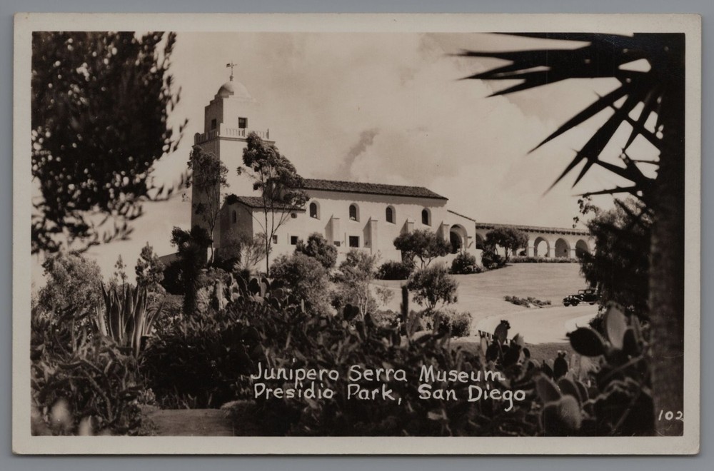 Vintage Junipero Serra Museum Postcard Presidio Park San Diego