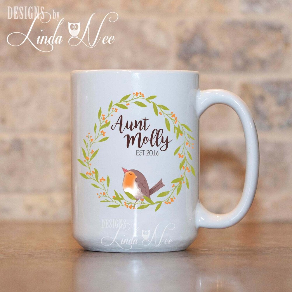 Personalized Baby Reveal Custom Mug Aunt Est Mug Baby Reveal Mug Pregnancy