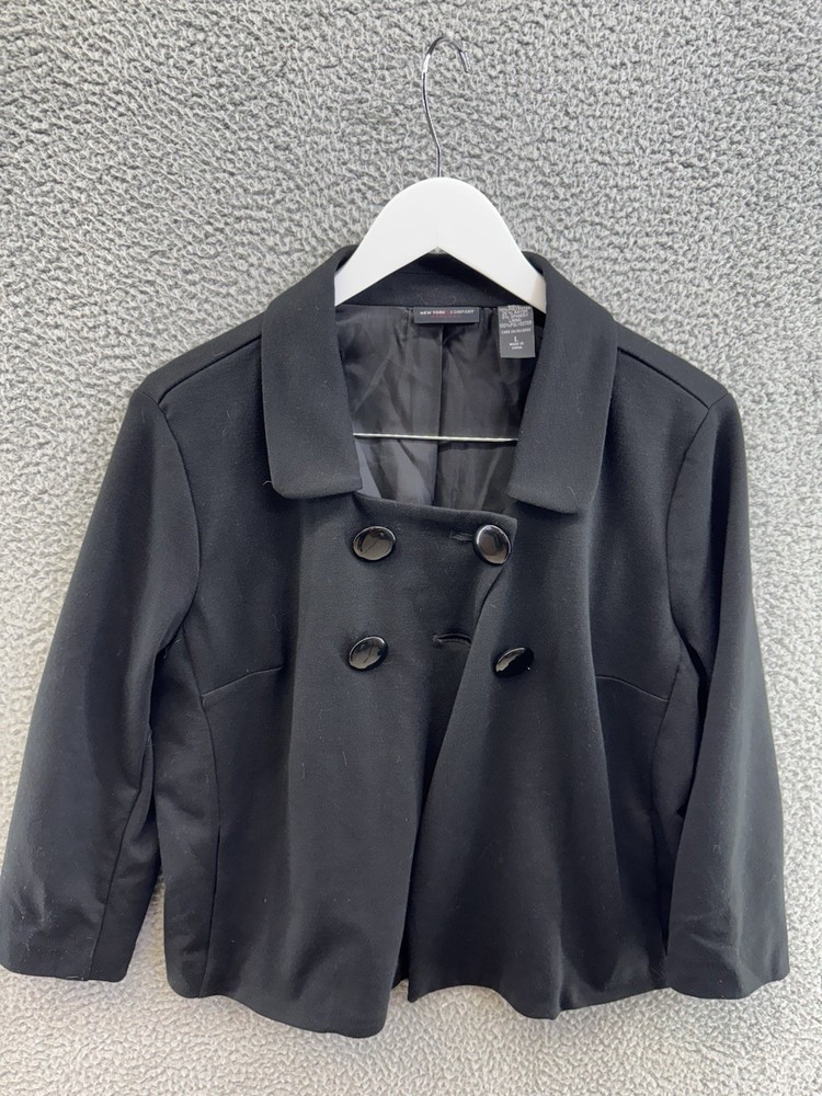 New York & Company Womens Black Jacket Size L POE Stylish Casual Wear