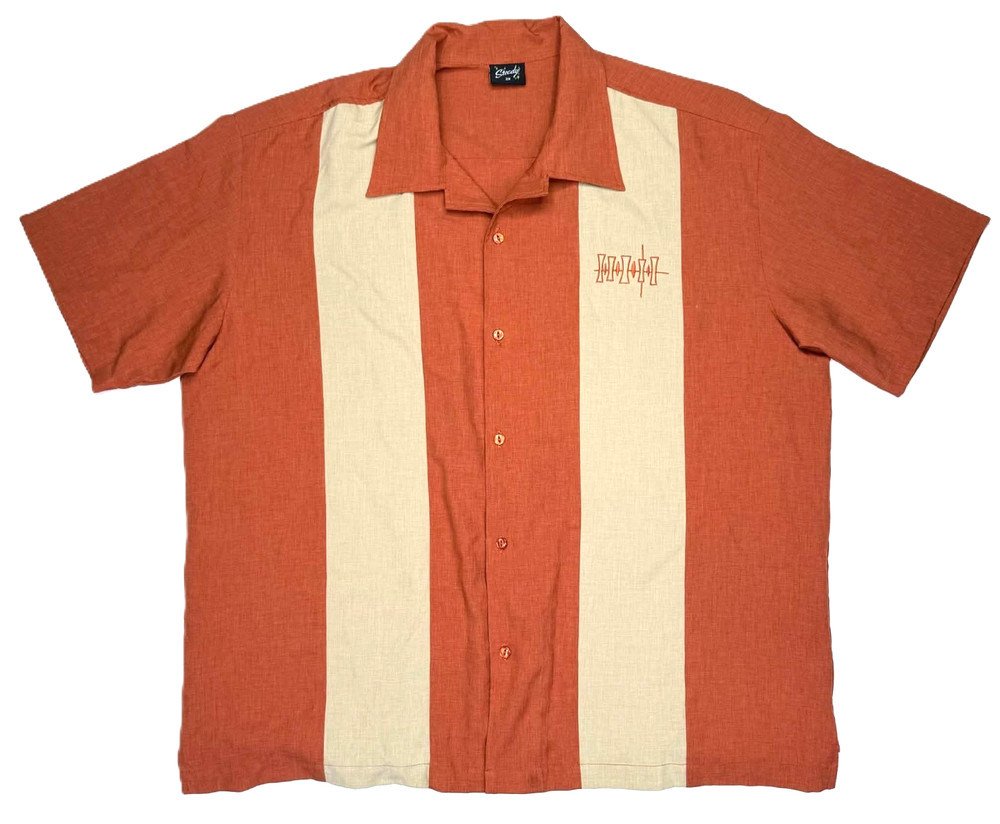 Steady Last Call Shirt Men 2XL Bowling Rockabilly Retro Panel Atomic Orange XXL