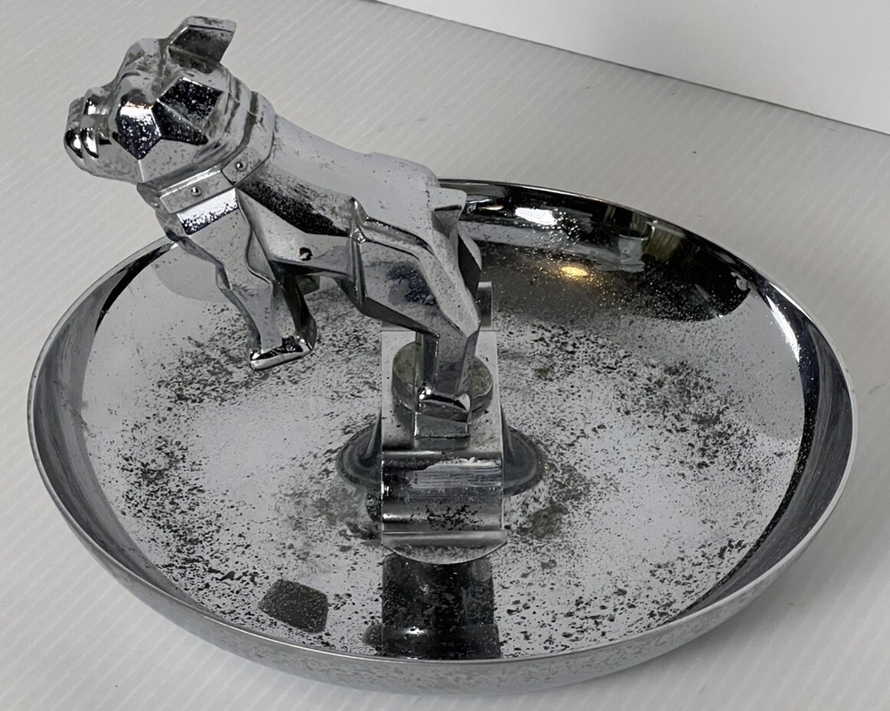 Vintage Mack Truck Chrome Bulldog Ashtray