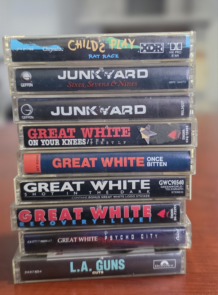 Lot Of 9.....  80S - Early 90S Hard Rock Cassettetapes