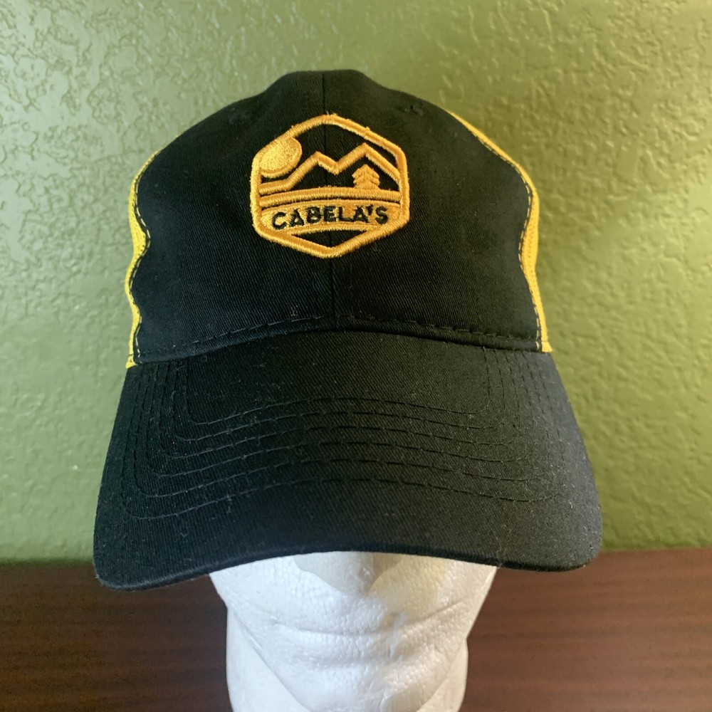 Cabela's Old School Gold Logo, meshback snapback adjustable hat, OSFM/TU