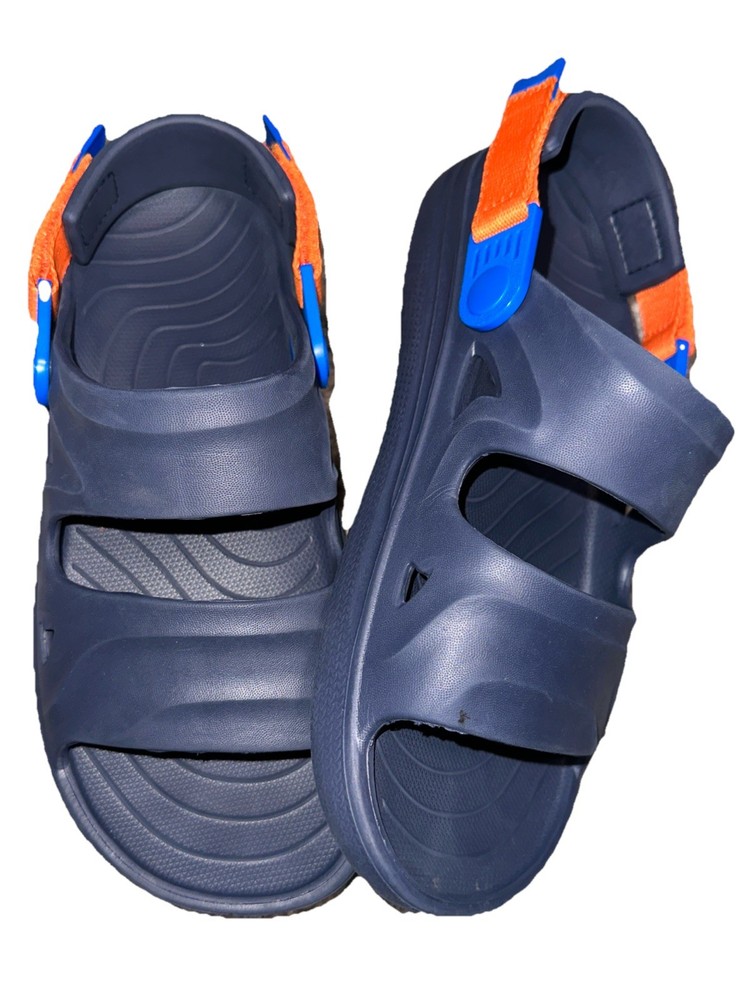Rugged Shark Mens Clogs Sandals Size 7 Blue Orange Slip On Shoes