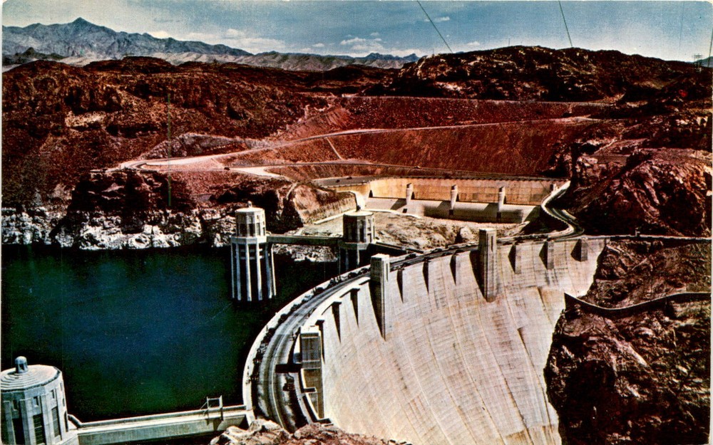 Hoover Dam, Nevada, Arizona, Mike Roberts, Berkeley, Desert Supply Postcard