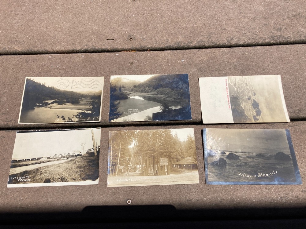Lot of 6 RPPC Real Photo Postcard Sonoma County California Rio Nido Dillon Beach