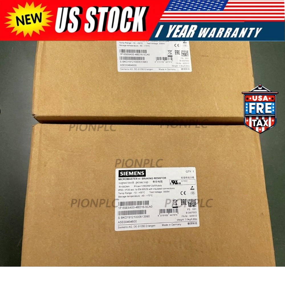 NewSiemens 6SE6400-4BD16-5CA0 6SE6 400-4BD16-5CA0 MICROMASTER 4 Braking resistor