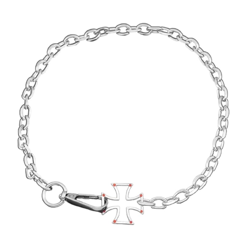 Hollow Cross Pendant Necklace Clavicle Chain Unique Metal Chain Collar Necklace