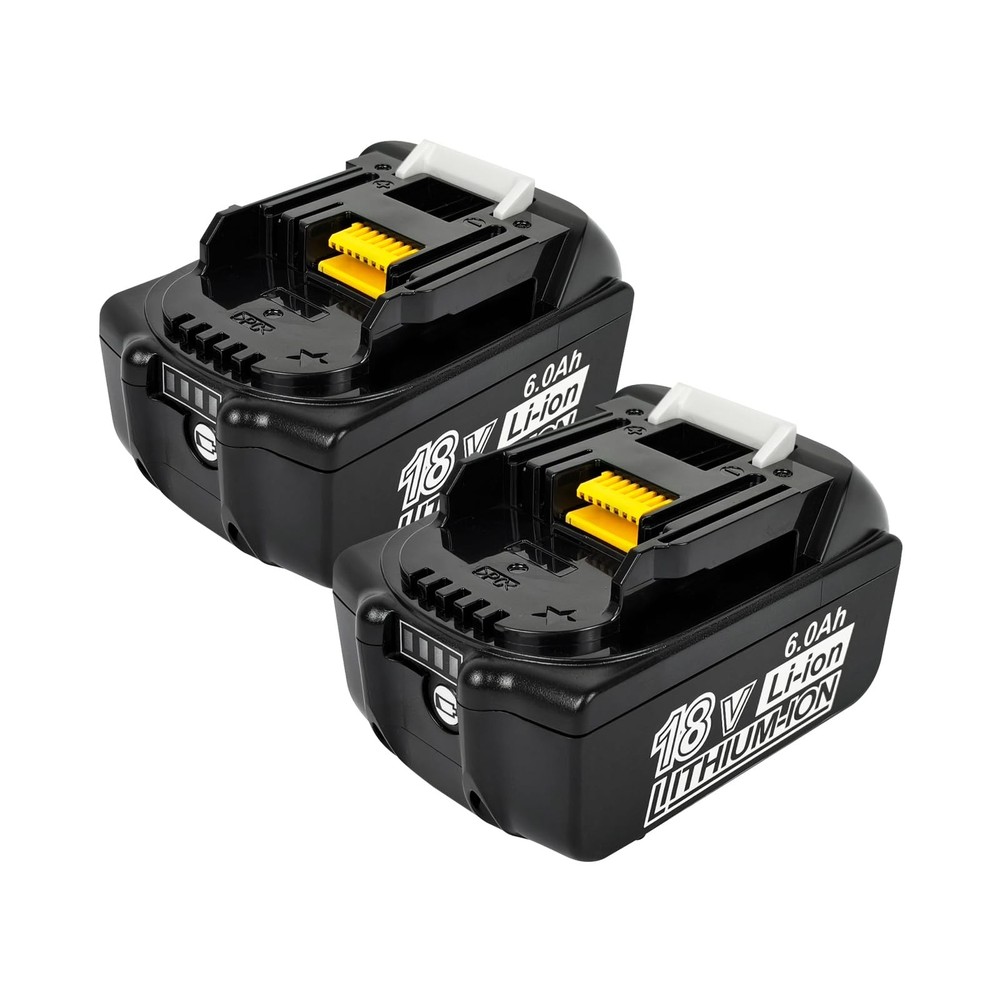 2-Pack 6.0Ah 18V Replacement Battery for Makita 18V Tools