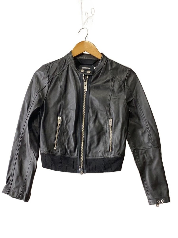 Diesel Leather Jacket Blouson/-/Linen/Blk// 3502
