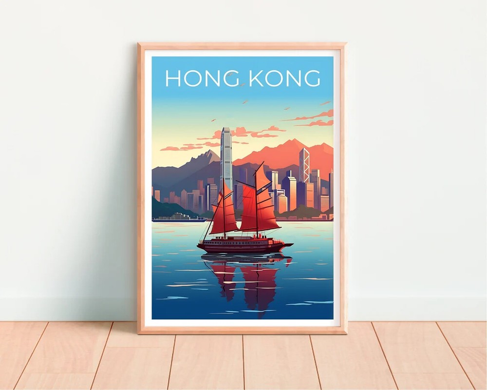 Hong Kong China Travel Poster Premium Quality Choose your Size