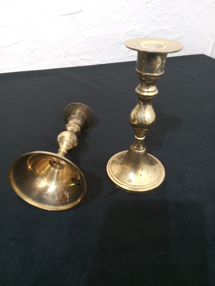Set of 2 Vintage Solid Brass 5