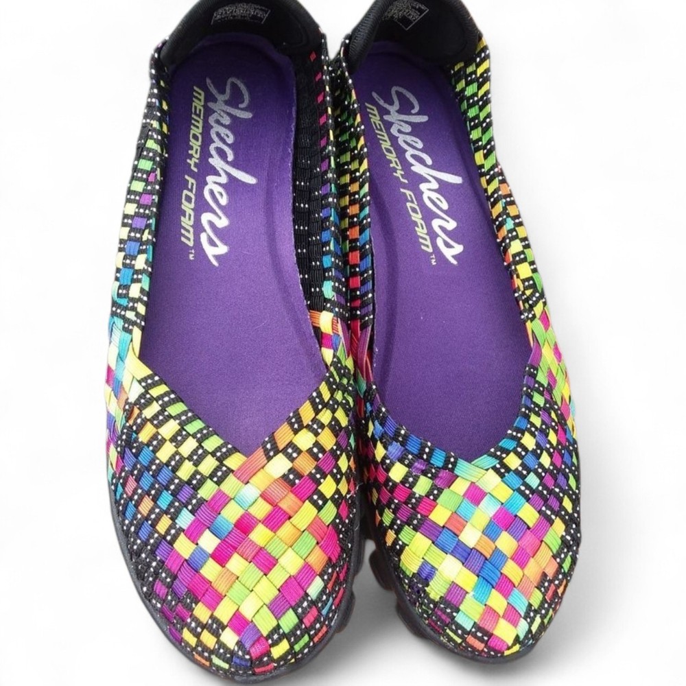 Skechers EZ Women’s Slip On Shoes Lightweight Rainbow Weave Memory Foam