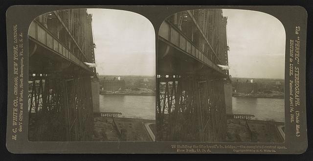 Photo:New York Blackwells Is Bridge Central Span 1908 H.C. White Co.