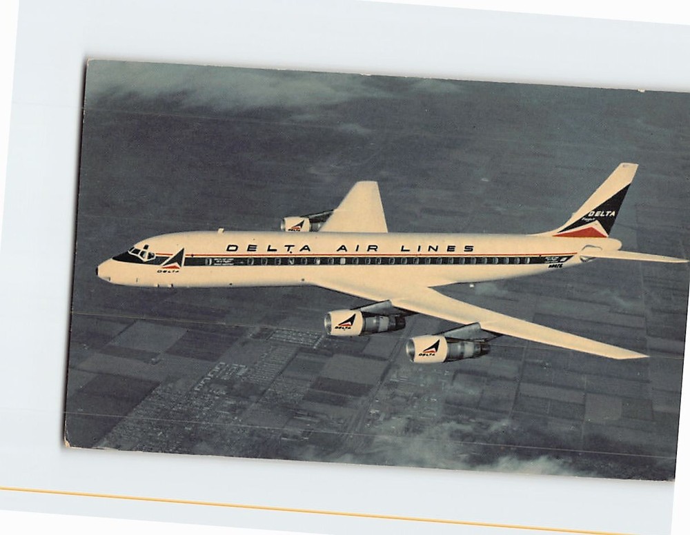 Postcard Delta Air lines Douglas DC-8 Fanjet