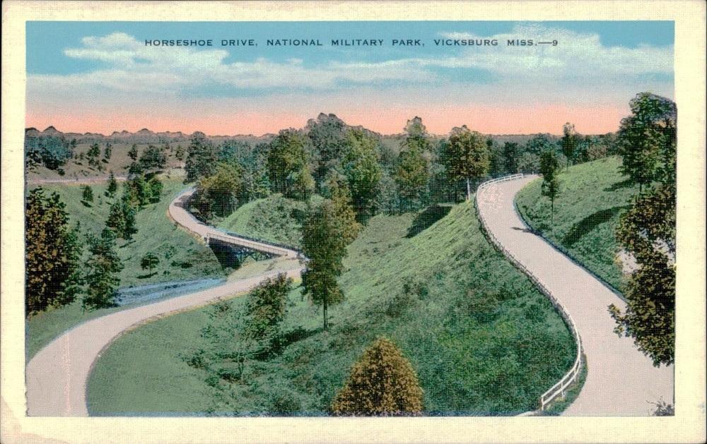 Horseshoe Drive National Military Park Vicksburg Mississippi Postcard Unposted