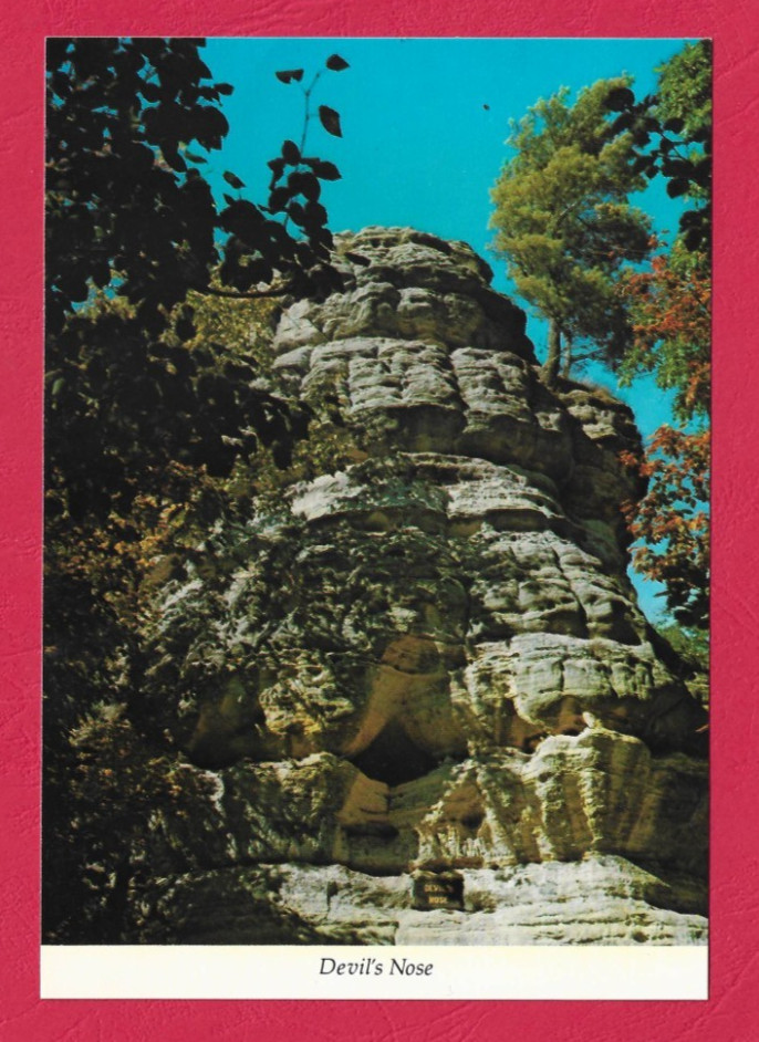 Utica Illinois Starved Rock State Park Devil's Nose Rock Formation Postcard