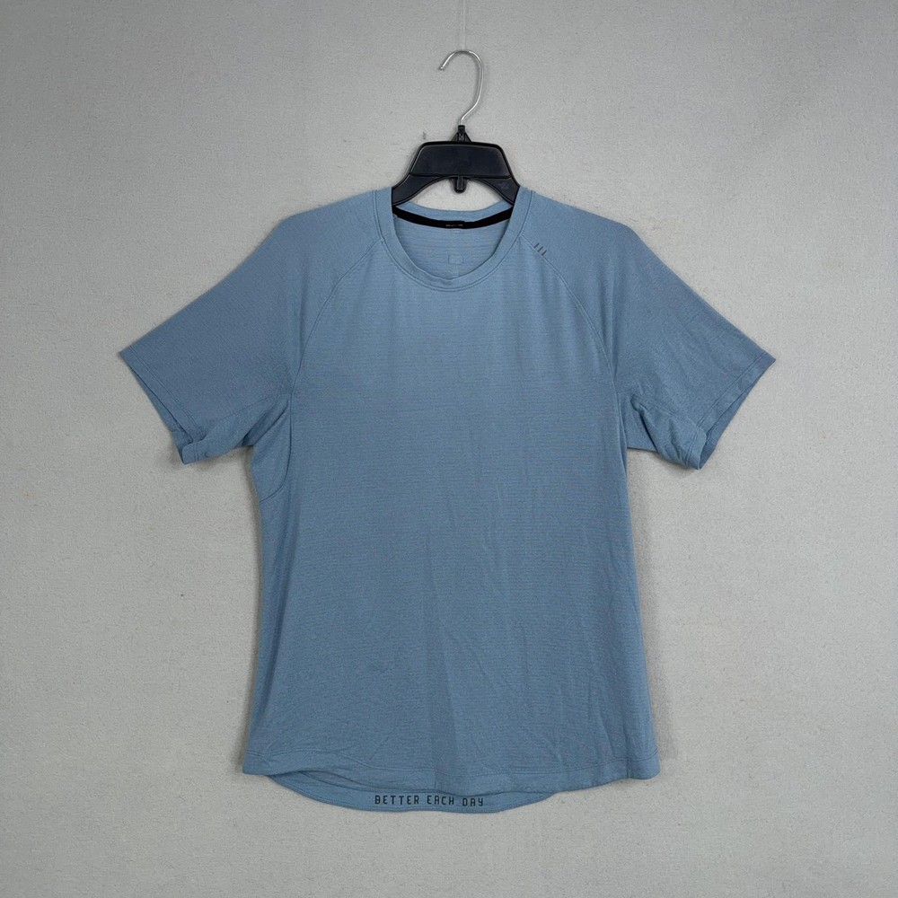 Lululemon Shirt Mens Medium Blue Better Each Day Short Sleeve Running Athletic