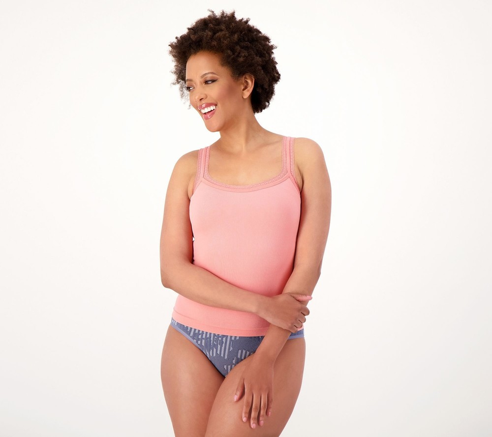 Anybody Women's Bra Sz L Intimates Ribbed Lace Tank Pink A602897