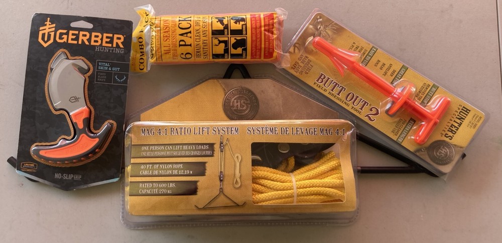 Hunting Field Dressing Kit - Gerber Skin/Gut Knife + Hunter's Specialties - New!