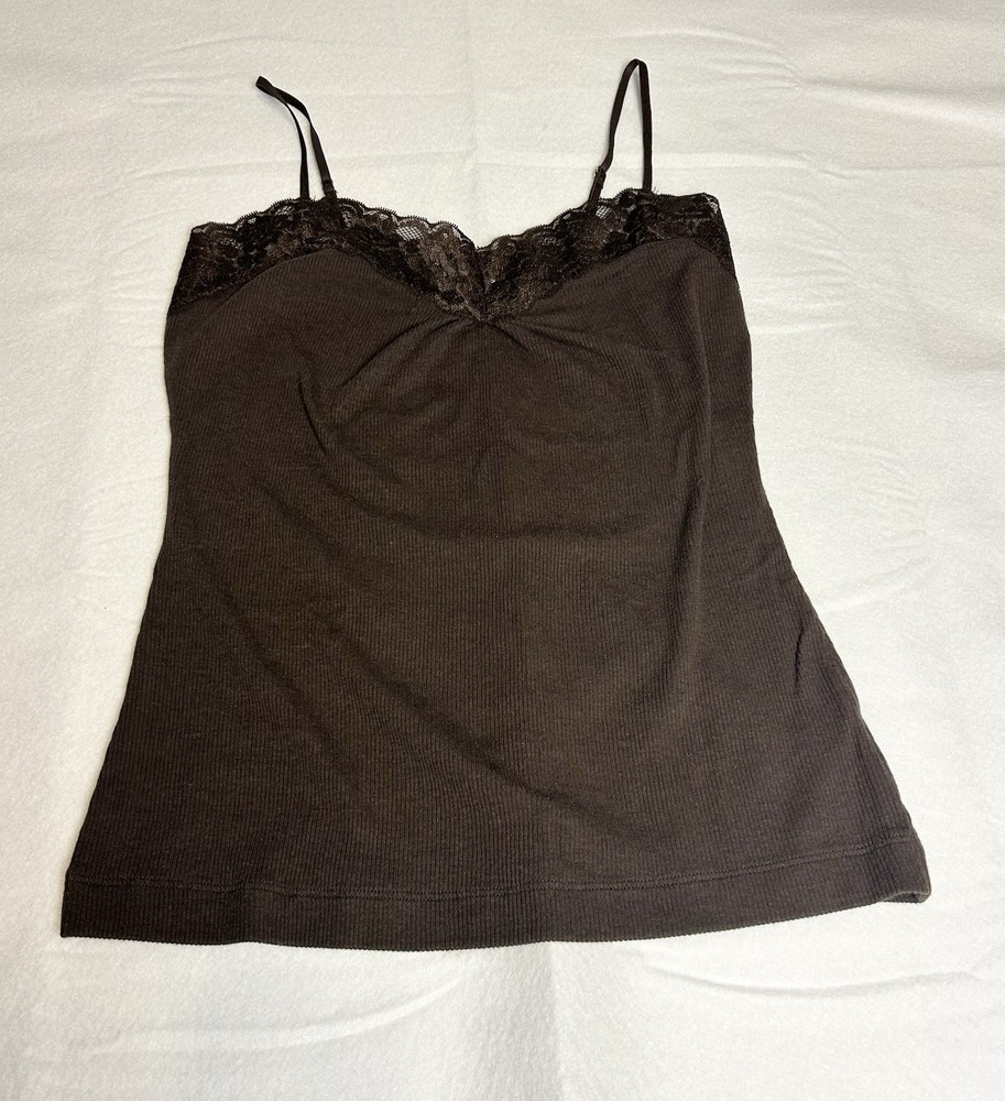Worthington Women’s Tank Top  Brown Stretch Fine Ribbed Medium