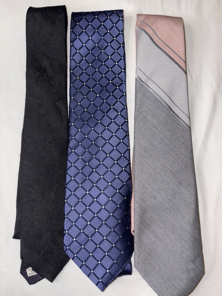 Bugle Boy, Nautica, Levy's Nashville Men's Tie Set Black Blue Gray Pink 3 Piece