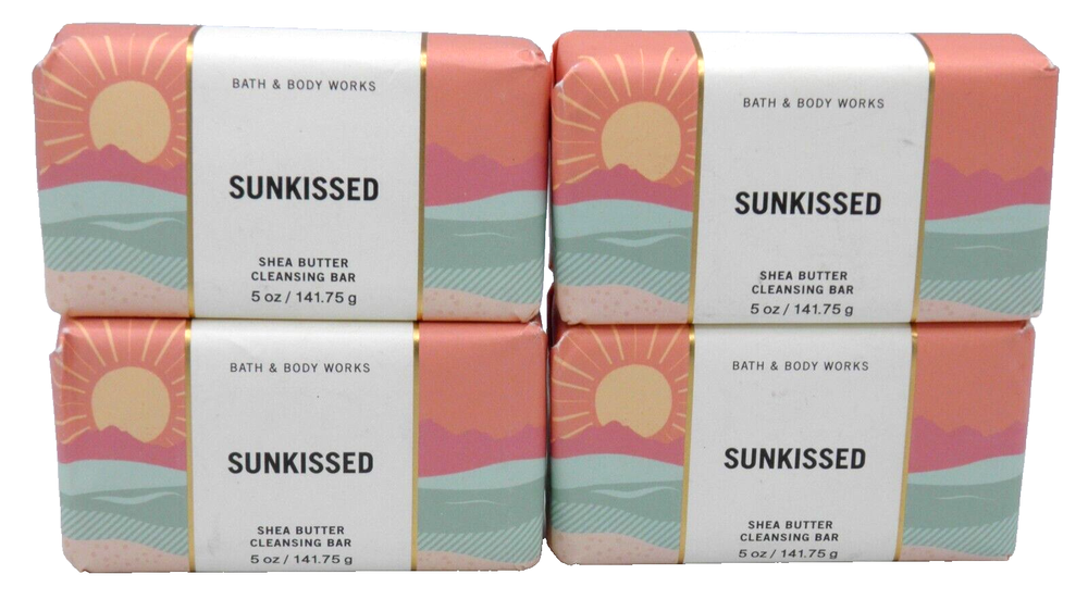 Bath & Body Works Sunkissed Shea Butter Cleansing Bar Soap 4-Pack