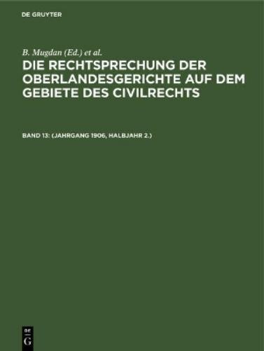 (Jahrgang 1906, Halbjahr 2.) (Hardback)