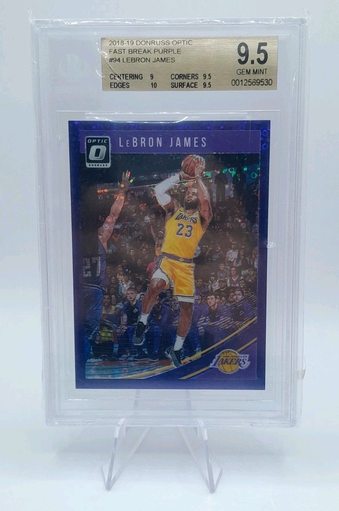 2018 Panini Donruss Optic #94 LeBron James Fast Break Purple /95 BGS 9.5 GEM MT