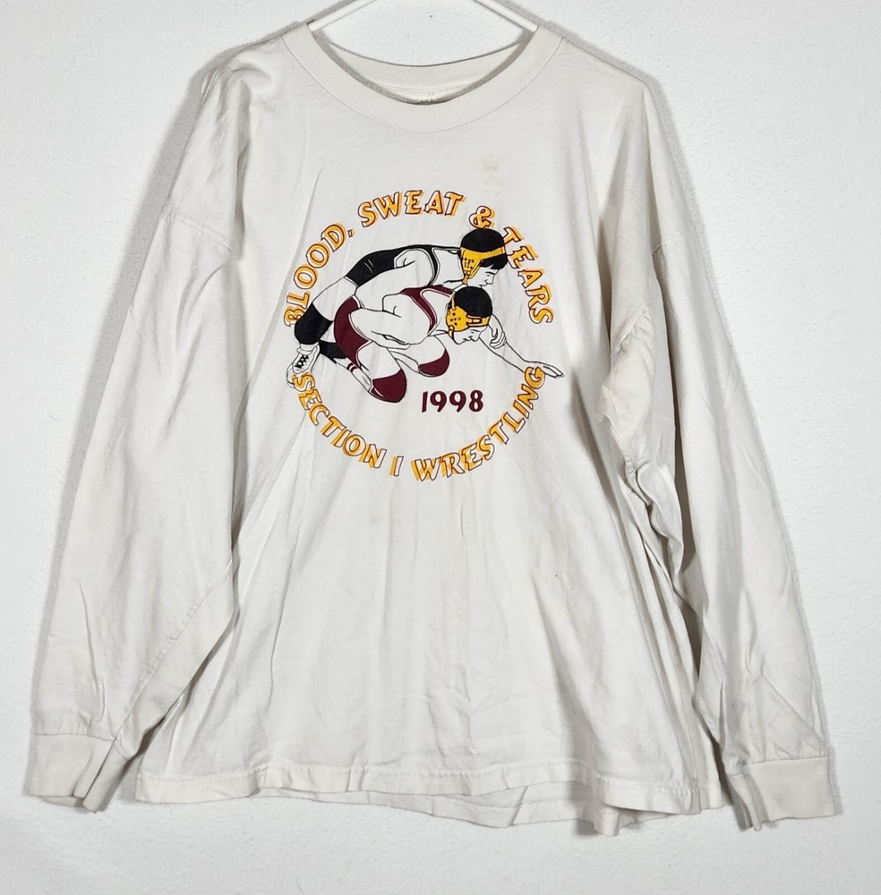 Vtg Wrestling 90's Long Sleeve Shirt Men's Size 2XL