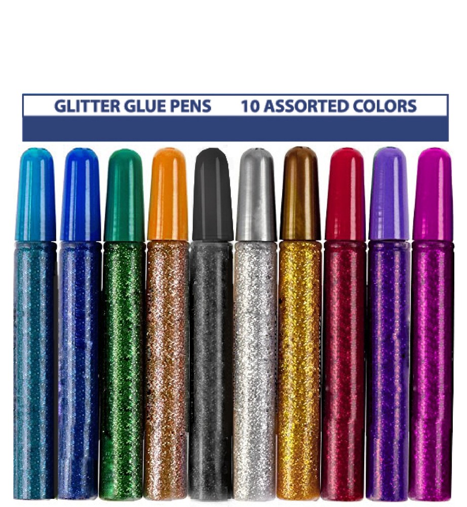 10 Pack - Non-Toxic Washable Glitter Glue Stick Set, Glitter Glue Gel Pens fo...