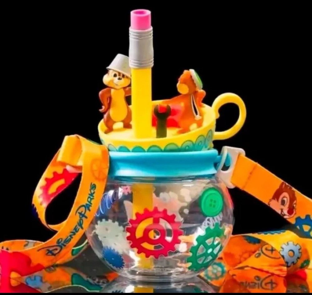 Disneyland Chip And Dale Orb Sipper New 2025 With Lanyard Disney Parks