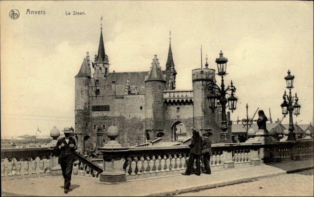 Le Steen Antwerp Belgium vintage postcard s661