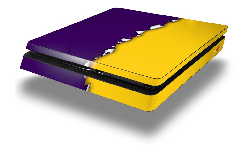 Skin for PS4 Slim Ripped Colors Purple Yellow Playstation 4 Console