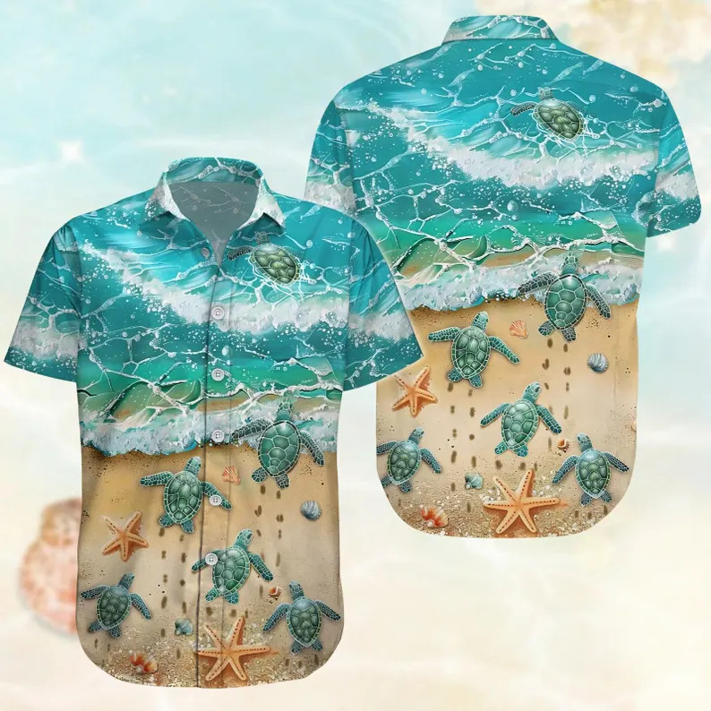 Baby Sea Turtle Ocean Hawaii Shirt Mens Womens Aloha