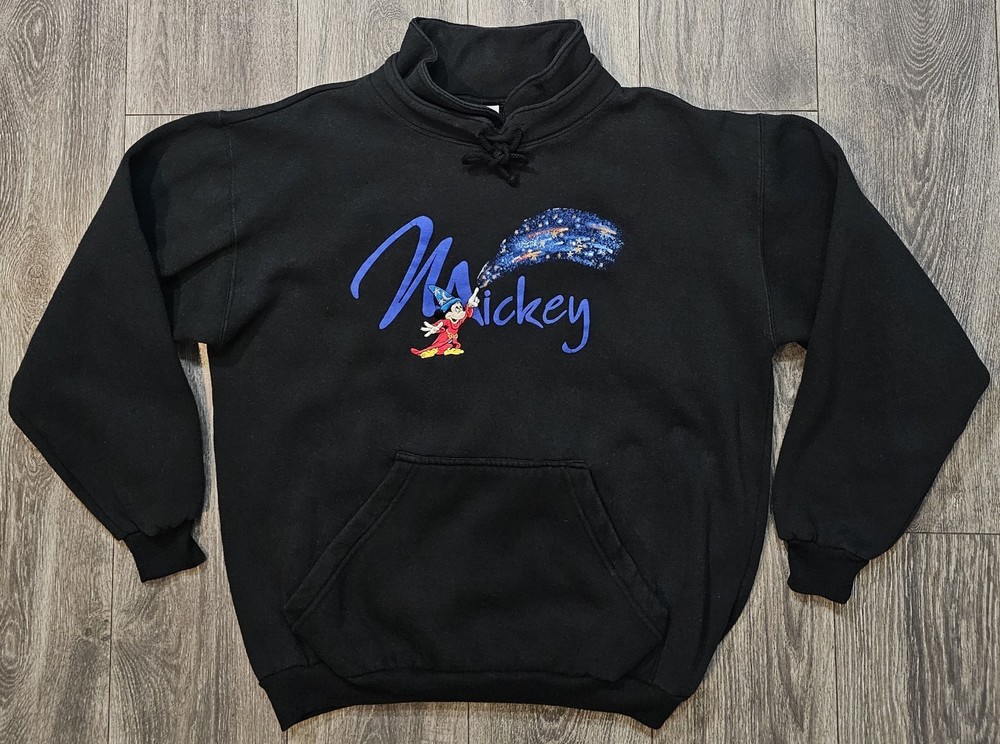 Vintage 80s 90s Walt Disney Mickey Mouse Fantasia Sweatshirt Black Mens Size Med