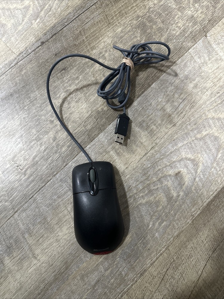 Microsoft Wheel Mouse Optical USB Black X802382-003 Tested with Free Shipping