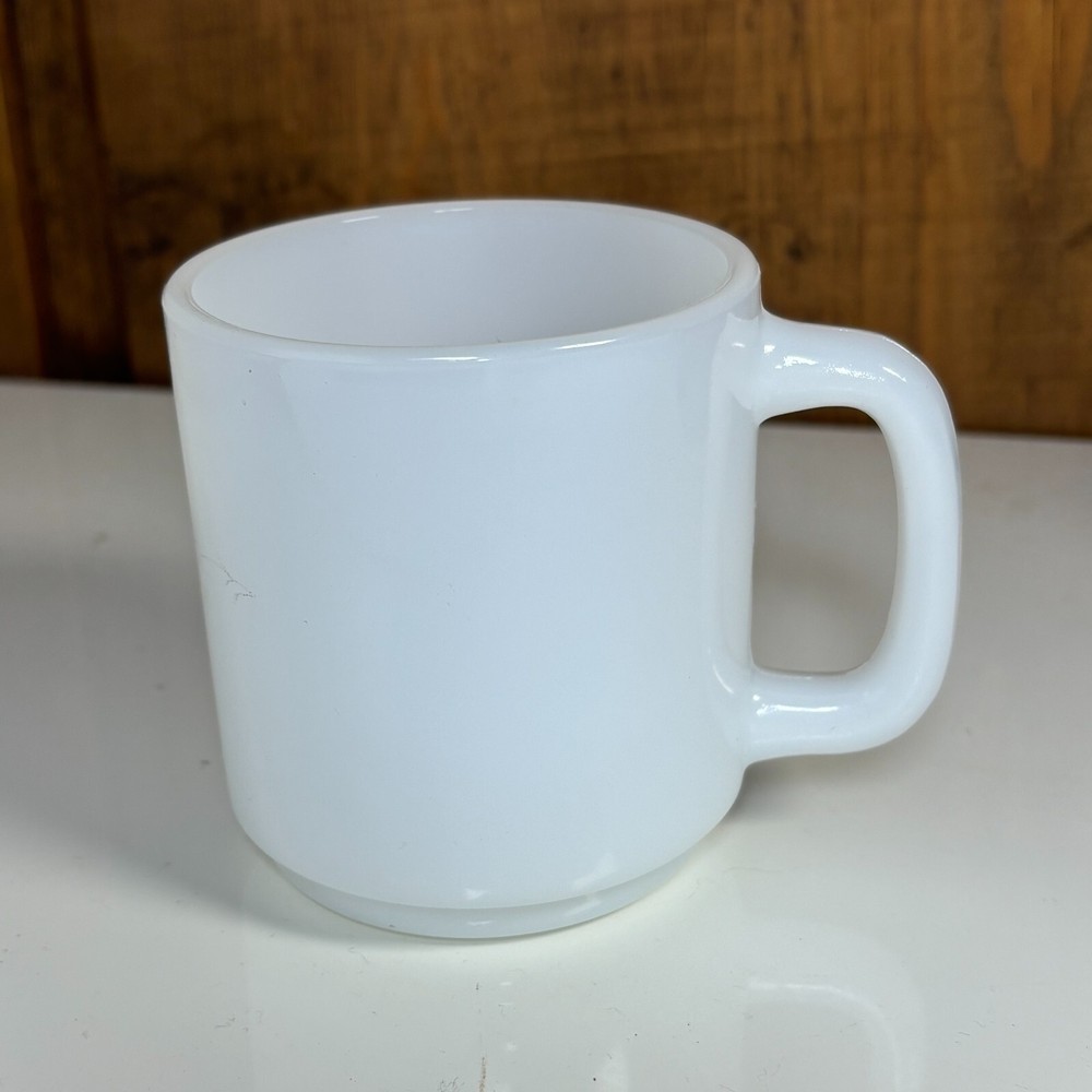 Glasbake Milk Glass Mug Cup #12 BLANK Vintage 8oz