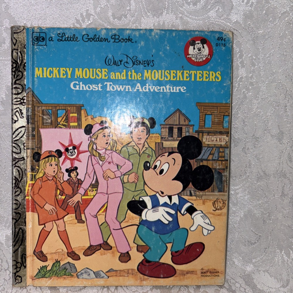 Vtg A Little Golden Book  Mickey Mouse & The Mouseketeers Ghost Town D135 #5255