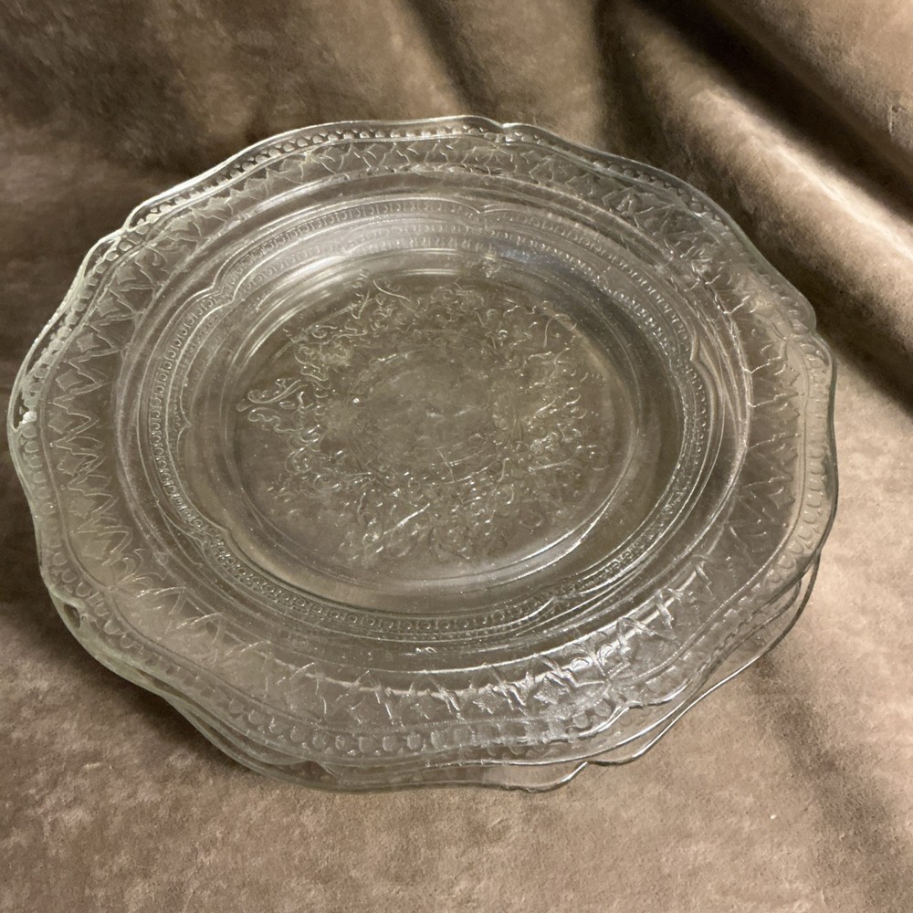 Vintage Federal Depression Glass Patrician Spoke In 1930S Clear Dinner Plate Lot