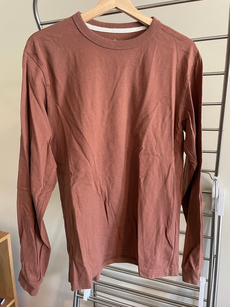 Muji Mens Small / Medium Red Cotton Long Sleeve Shirt