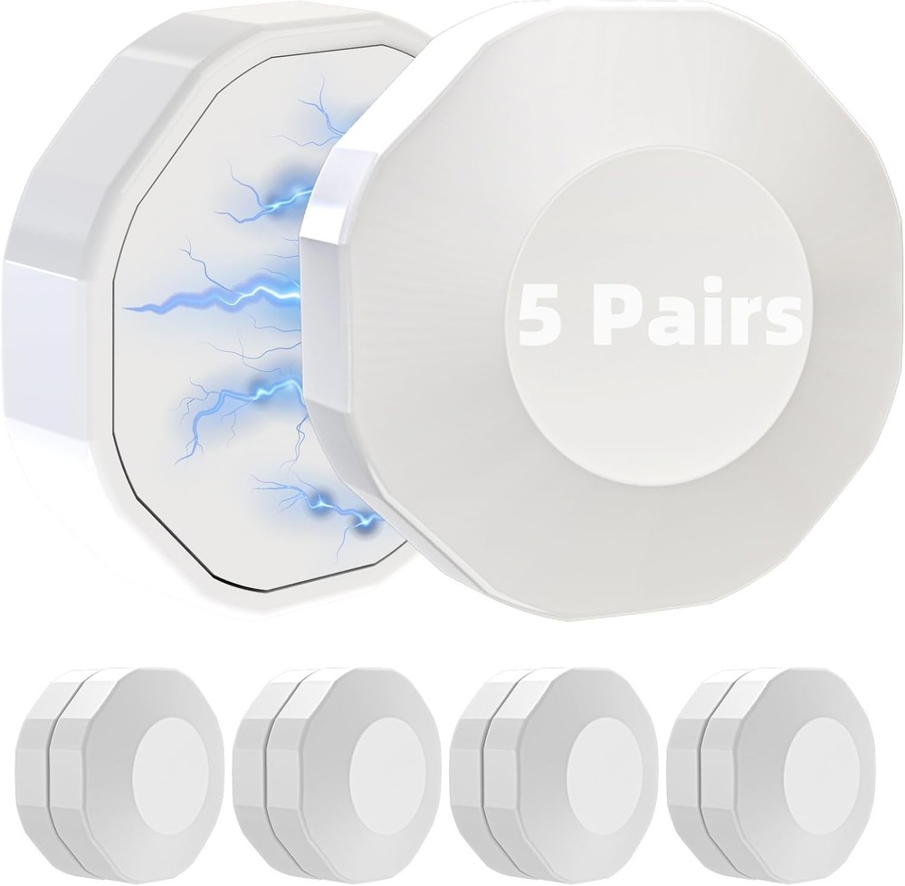 5 Pairs Shower Curtain Magnet Weights Bottom (White) NEW