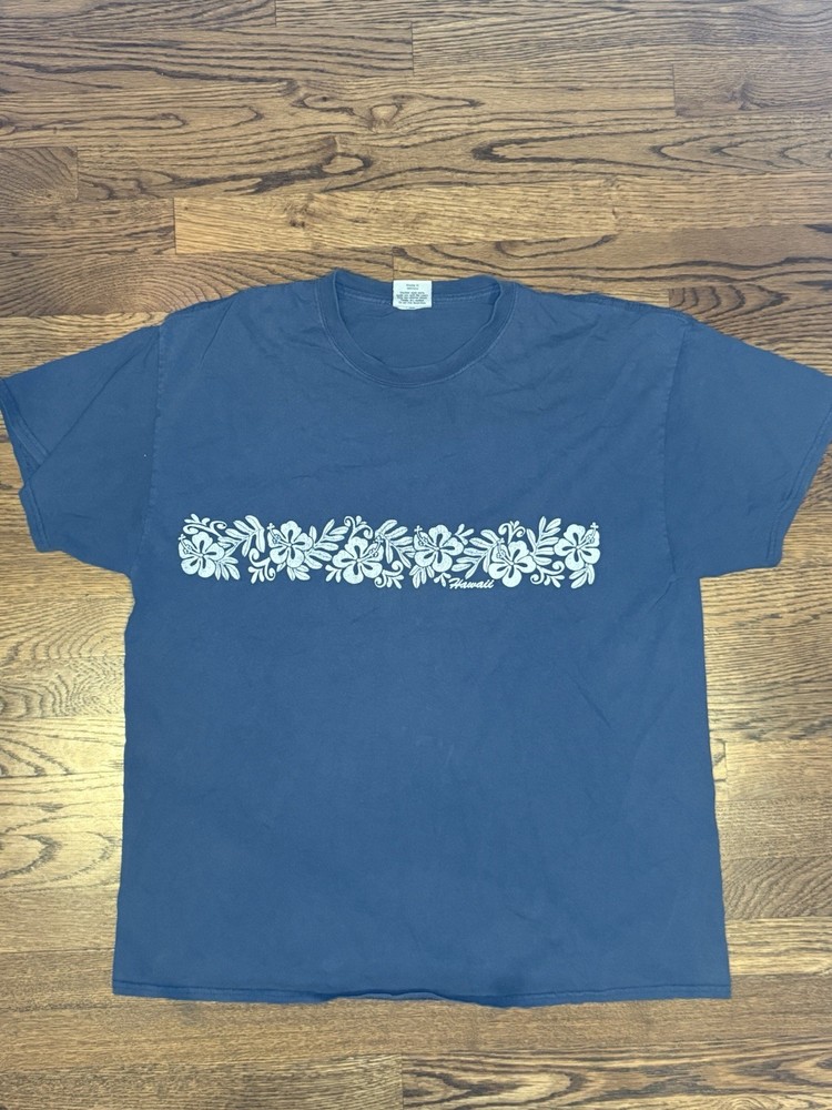 Vintage Colorwash Tees Hawaiian Hibiscus Graphic Surf Wear XL