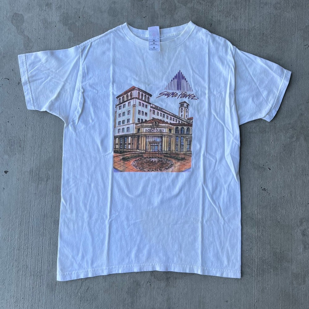 Vintage super power Scientology white graphic t shirt